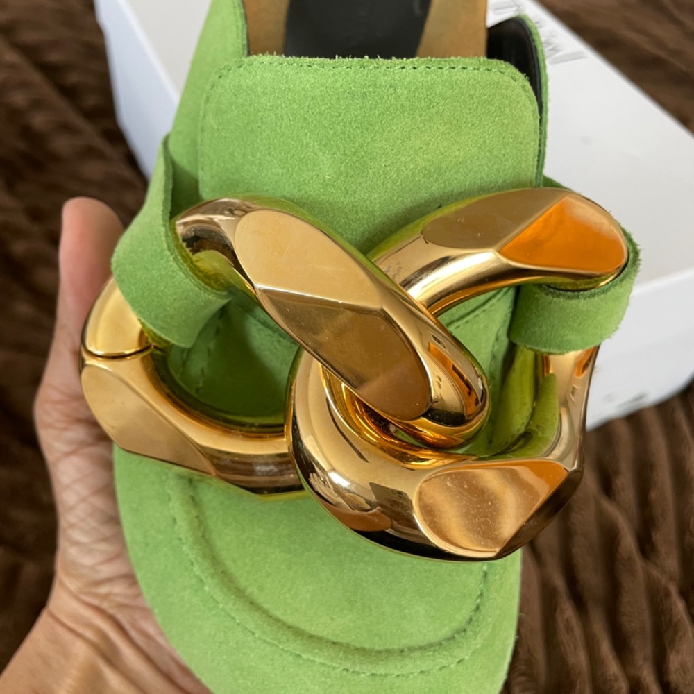 JW ANDERSON Suede Green Chain Loafer Size 8 - Picture 6 of 8